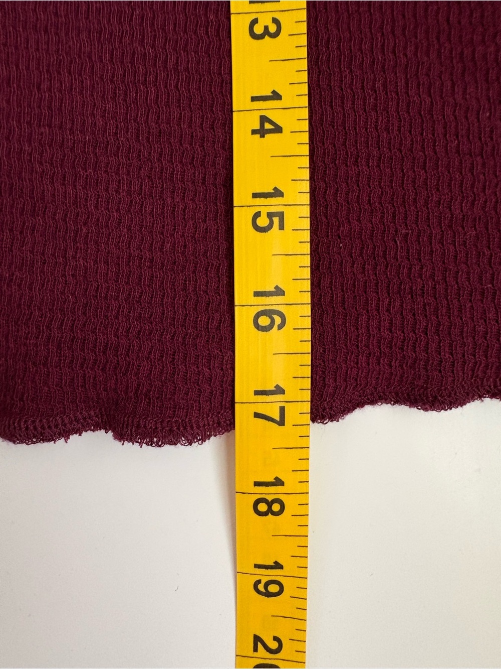 Everlane Boxy Henley Cozy Waffle Burgandy/Maroon Cropped Thermal Top Size S - Picture 8 of 8